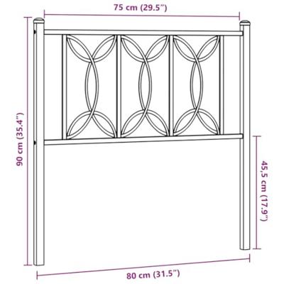 Hoofdbord 75 cm metaal wit