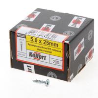 Kelfort Spaanplaatschroef platverzonken kop verzinkt pozidriv voldraad 5.0 x 25mm - thumbnail