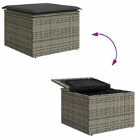 Tuinbankenset met opslag 8 pcs Grijs poly rattan - thumbnail