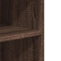 Bijzettafel met wieltjes 55x60x78 cm hout bruin eikenkleurig - thumbnail