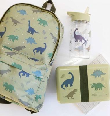 Kleine rugzak voor jongen DINOS A Little Lovely Company kaki - thumbnail