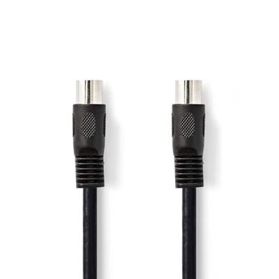 DIN-Audiokabel | DIN 5-Pins Male | DIN 5-Pins Male | Vernikkeld | 3.00 m | Rond | PVC | Zwart DIN-Audiokabel | DIN 5-Pins Male | DIN 5-Pins Male | Vernikkeld | 3.00 m | Rond | PVC | Zwart