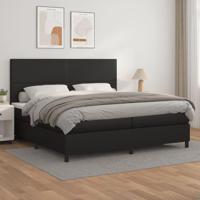 Boxspring met matras kunstleer zwart 200x200 cm - thumbnail
