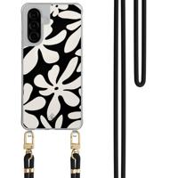 Samsung Galaxy A36 hoesje met zwart koord - Noir bloom - thumbnail