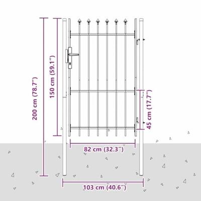 Hekpoort Grijs 100 x 150 cm Poedercoated staal