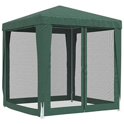 Partytent met 4 mesh zijwanden 2x2 m HDPE groen Partytent met 4 mesh zijwanden 2x2 m HDPE groen