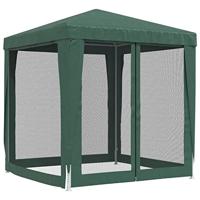 Partytent met 4 mesh zijwanden 2x2 m HDPE groen - thumbnail