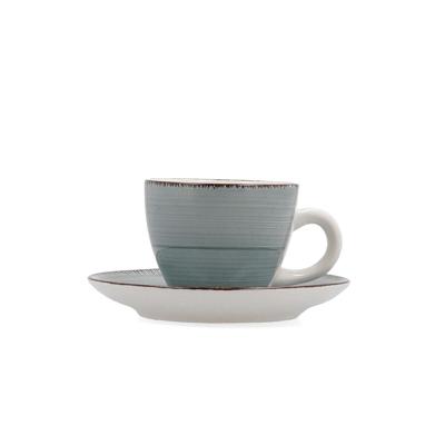 Kopje met schoteltje Quid Vita Morning Turkoois Keramisch 90 ml (6 Stuks)