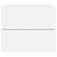 Nachtkastje met LED-verlichting wandgemonteerd wit - thumbnail