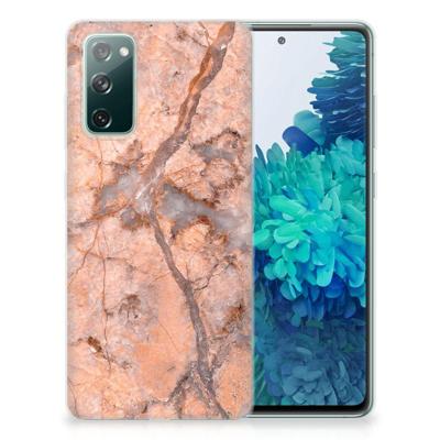 Samsung Galaxy S20 FE | TPU | Siliconen hoesje | Marmer Oranje Samsung Galaxy S20 FE | TPU | Siliconen hoesje | Marmer Oranje