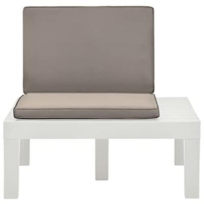 VidaXL Loungestoel met kussen kunststof wit VidaXL Loungestoel met kussen kunststof wit