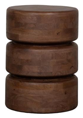 LABEL51 Bijzettafel Milly - Nature Smooth - Mangohout - 35 cm - Rond