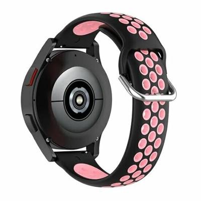 Garmin Forerunner 970 / 570 (47mm) / 255 - Siliconen sportbandje met gesp - Zwart + roze Garmin Forerunner 970 / 570 (47mm) / 255 - Siliconen sportbandje met gesp - Zwart + roze