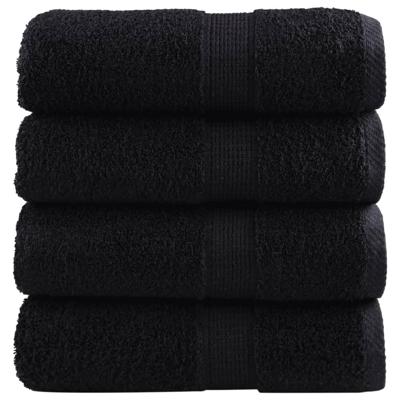 VidaXL Premium washandjes solund 4 stuks zwart 30x30 cm 600 g/m2