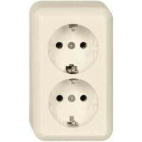 ELSO AP-stopcontact 395400 2-voudig 16A CONTURA parelwit Meerdere kleuren 1 stuk(s) - thumbnail