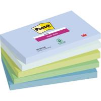 Post-it Super Sticky notes Oasis, 90 vel, ft 76 x 127 mm, geassorteerde kleuren, pak van 5 blokken - thumbnail