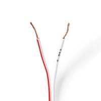 Speaker-Kabel | 2x 0,75 mm2 | 100 m | Op Rol | Wit - thumbnail