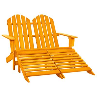 VidaXL Tuinstoel 2-zits adirondack met voetenbank vurenhout oranje