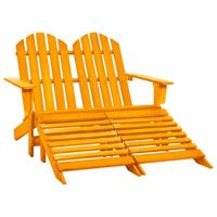 VidaXL Tuinstoel 2-zits adirondack met voetenbank vurenhout oranje - thumbnail