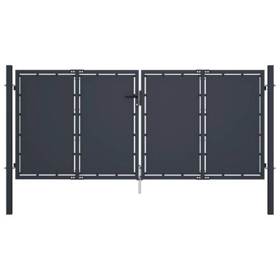 Poort 300x125 cm staal antraciet