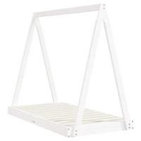 Kinderbedframe 70x140 cm massief grenenhout wit - thumbnail