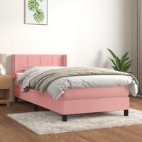 Boxspring met matras fluweel roze 80x200 cm - thumbnail