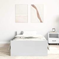 Bedframe bewerkt hout wit 100x200 cm - thumbnail