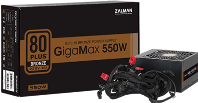 Zalman ZM550-GVII power supply unit 550 W 20+4 pin ATX ATX Zwart Zalman ZM550-GVII power supply unit 550 W 20+4 pin ATX ATX Zwart