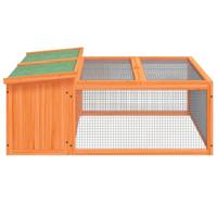 Konijnenhok 117,5x97x47,5 cm massief grenenhout bruin - thumbnail