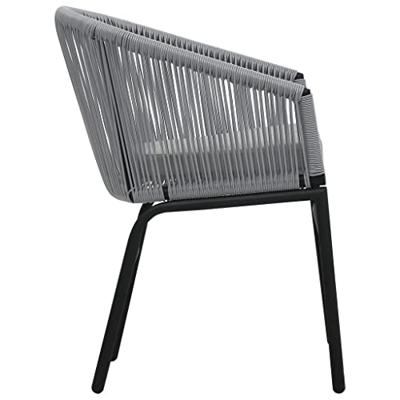 3-delige Bistroset met kussens PVC-rattan antraciet