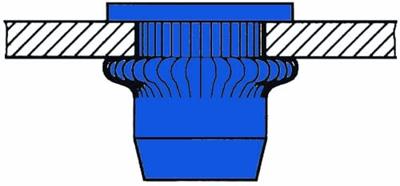 Gesipa Blindklinkmoer | klinknagelschacht d x l 6 x 11 mm M4 | staal standaard (vlakronde kop) | 500 stuks - 1433703 1433703