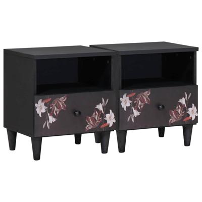 Nachtkastje 2 pcs Bruin 40 x 33 x 46 cm Massief Mango Hout Nachtkastje 2 pcs Bruin 40 x 33 x 46 cm Massief Mango Hout