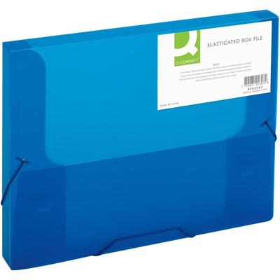 Q-CONNECT elastobox, met elastieken, A4, rug 25 mm, blauw