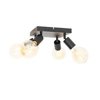 QAZQA Moderne spot zwart vierkant 4-lichts - Facil - thumbnail