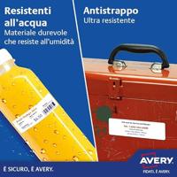 Avery-Zweckform L6103-20 Folie-etiketten 45.7 x 21.2 mm Polyester folie Geel 960 stuk(s) Permanent hechtend Laser (kleur), Laser (zwart/wit), Kopiëren (kleur), - thumbnail