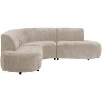 Hoekbank Luna rond - stof Rebel - beige - thumbnail