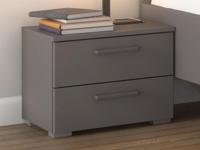 Nachtkastje FLORILLA 2 lades metaalgrijs - thumbnail
