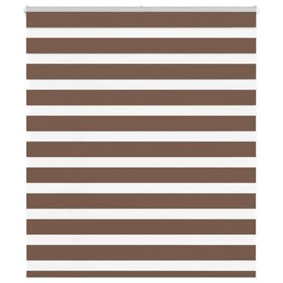 VidaXL Zebra rolgordijn 135x150 cm stofbreedte 130,9cm polyester bruin