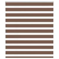 VidaXL Zebra rolgordijn 130x150 cm stofbreedte 125,9cm polyester bruin - thumbnail