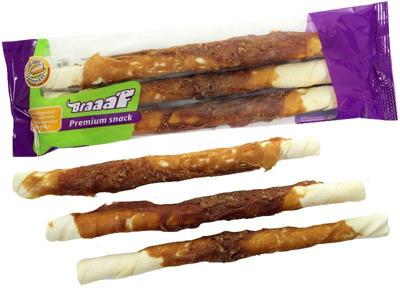 Braaaf Rawhide Twister Eend (3 st.) - 25 cm Braaaf Rawhide Twister Eend (3 st.) - 25 cm