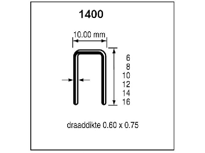 Dutack niet serie 1400 cnk 14mm doos 10 duizend - 5042011