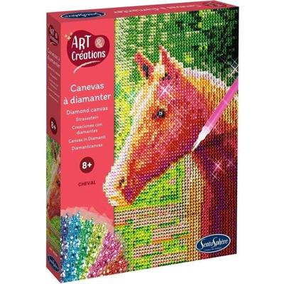 Creatie met mini-strasssteentjes - SENTOSPHERE - Kunst & Creaties - Diamond Painting Canvas - Paard - Leeftijd 8+