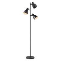 Moderne vloerlamp | 38.5/38.5/166.5cm | Zwart | 3 lichts staande lamp | geschikt voor E27 LED lichtbron | met voetschakelaar - thumbnail
