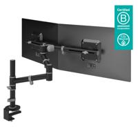 Viewgo Monitor Arm 133 - Bevestigingskit (bureauklembevestiging, paal, draaibare arm, bevestiging met bout erdoor, 2 interface-beugels) voor 2 LCD-schermen - staal - zwart - thumbnail