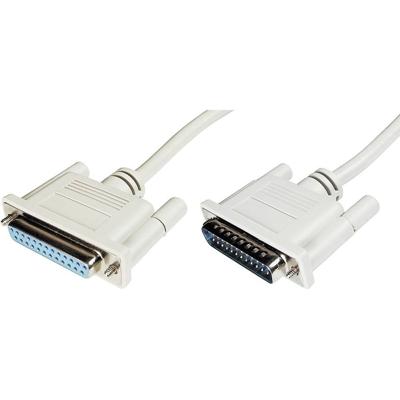 DIGITUS Dataverlengkabel D-Sub25 mle naar D-Sub25 vrouwelijk Beige 3 m