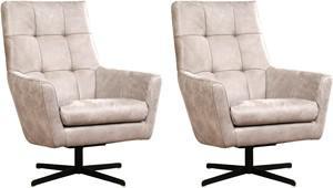 Set van 2 Leren draaifauteuils Central - Echt leer, Modern, Comfortabel en kies uit meer dan 150+ kleuren - Ontdek de Vele Leersoorten en Kleuren bij ShopX Set van 2 Leren draaifauteuils Central - Echt leer, Modern, Comfortabel en kies uit meer dan 150+ kleuren - Ontdek de Vele Leersoorten en Kleuren bij ShopX
