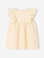 Babyjurk in seersucker geel, gestreept - thumbnail