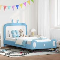 Bedframe voor kinderen met hoofdbord Blauw 90 x 190 cm PU - thumbnail