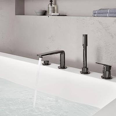 Badrandcombinatie Met Baduitloop Grohe Lineare New 4-gats Afbouwdeel Chroom - thumbnail