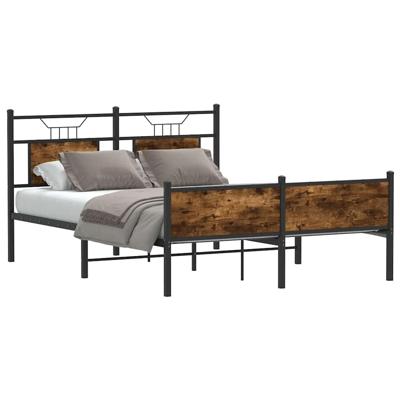 Bedframe zonder matras hout gerookt eikenkleurig 137x190 cm Bedframe zonder matras hout gerookt eikenkleurig 137x190 cm